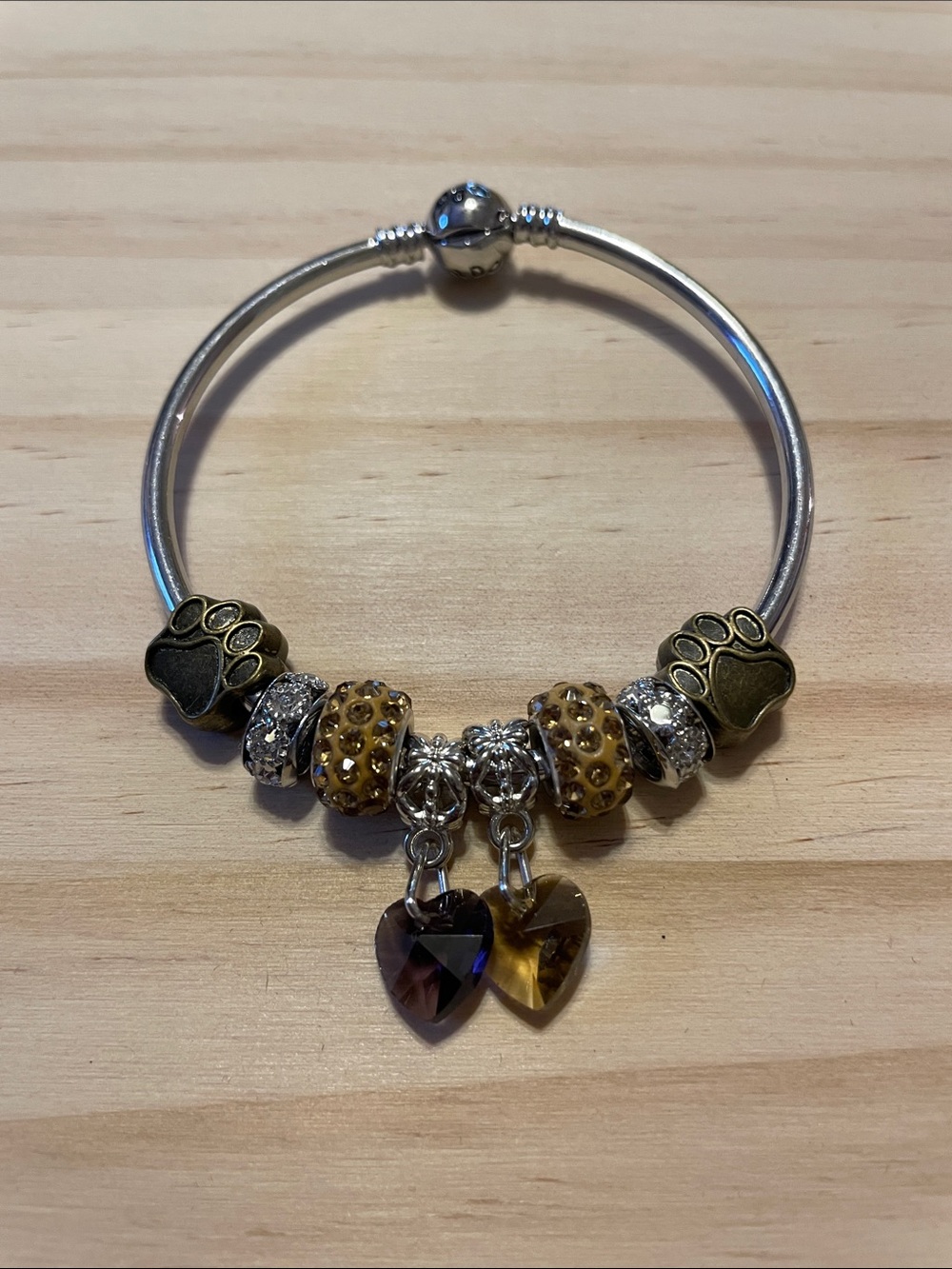 Stainless Steel Dog Theme Bangle Bracelet